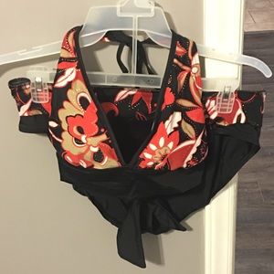 Black & red two piece bikini